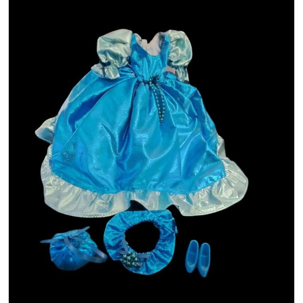 Vintage Barbie CLONE Doll Clothes Outfit ROYAL BLUE Metallic Evening Gown